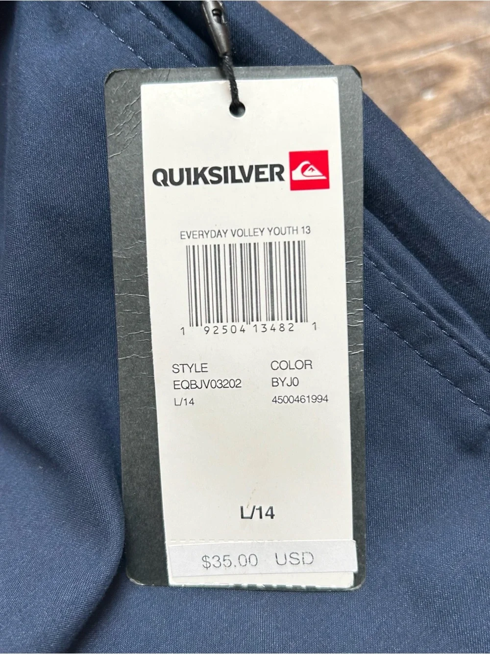 Quiksilver Boy’s Navy Blue Elastic Waist Swim Trunks